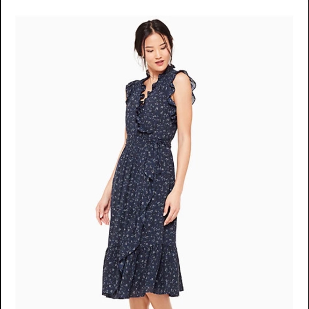 Kate ♠️ wild rose ruffle wrap dress